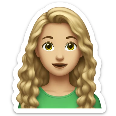 15 year old girl with dirty brownish blonde hair and green eyes sticker