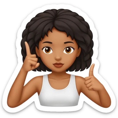black girl sticking up middle finger sticker