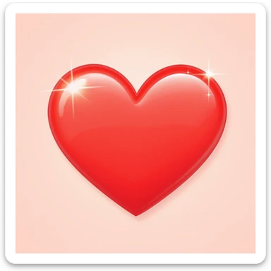 heart emoji, cute and shiny, no background sticker