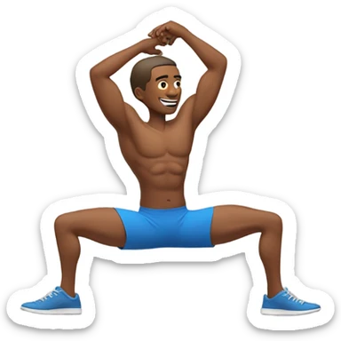 man stretching sticker