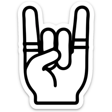 hand with rings making the metal sign, detailed, focus on gesture, icon style, no background sticker