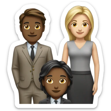 two females and one male looking smart, data people sticker