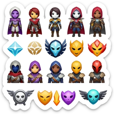 create a set of emojis based on the characters of the game Destiny 2 sticker