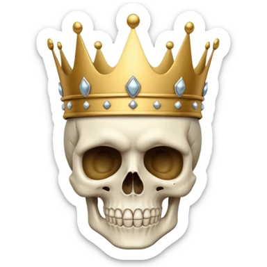 Skull face with a crown sticker
