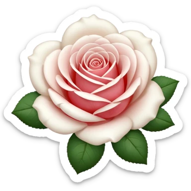 rose shape flower, no stem, no leaves, no green, now make THE FLOWER WHITE sticker