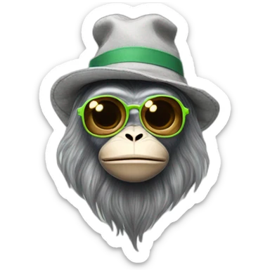 Grey-alien-hipster-starbucks-monkey sticker