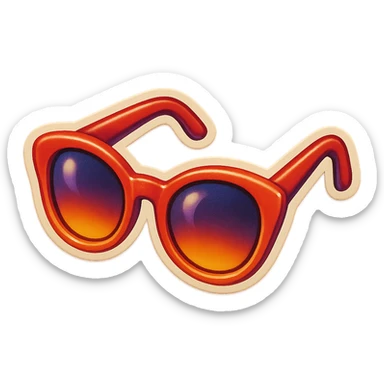 aesthetic accessories, vintage sunglasses, retro color palette sticker