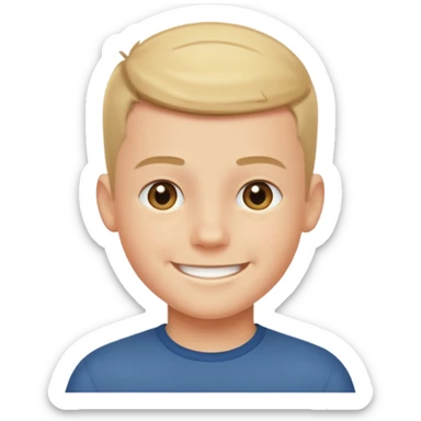 Boy with crew cut sticker