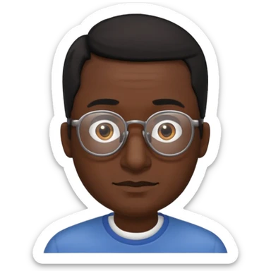 Emoli hombre con lentes poco cabello y nariz grande sticker