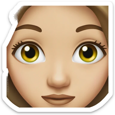 Woman with brown hair and blue green heterochromia eyes sticker