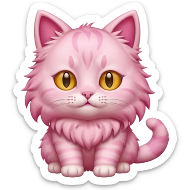 cute pink cat, full body sticker