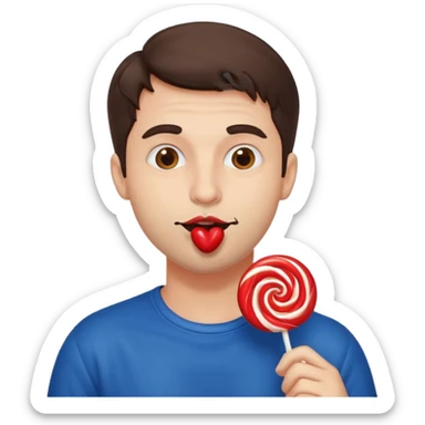 Italian guy licking sticker