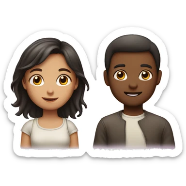 Girl and boy sticker