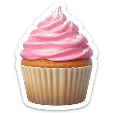 Cupcake with pink icing sticker