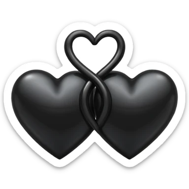 İki siyah kalp Birleşik sticker