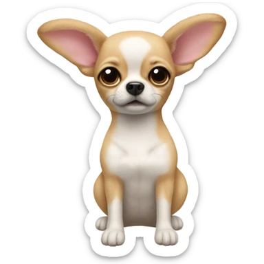 Stuffed animal bunny merged with chihuahua  sticker