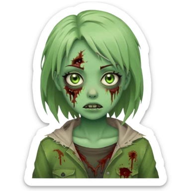 Anime Green ZombieGirl She/Her sticker