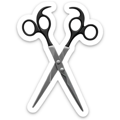 Black hairdressers scissor sticker