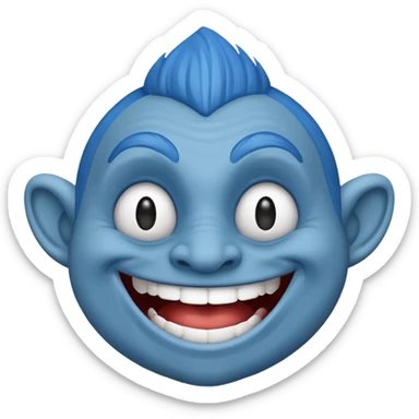 Troll troll face blue sticker
