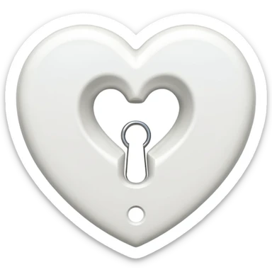 white heart with a keyhole sticker