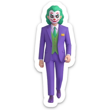 Joker with purple suit and green hair sticker