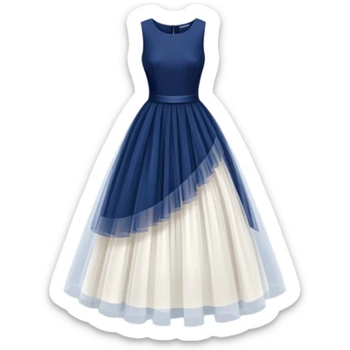 isolated Navy blue dress with tulle skirt sticker