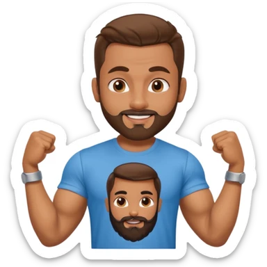 a pretty bratz that looks like Salman Khan, bearded, wearing a tshirt, muscular sticker