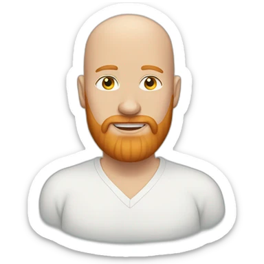 bald white man ginger beard sticker