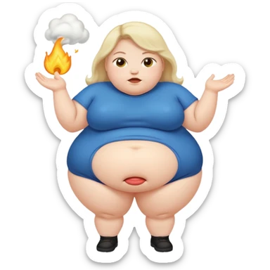 Fat girl farting sticker