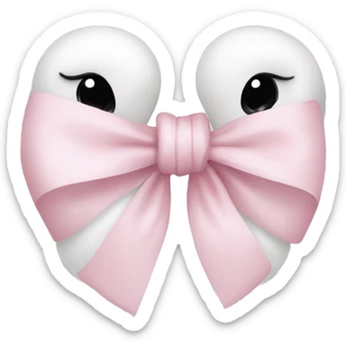 swan light pink bow sticker