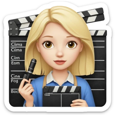 Blonde girl studyng cinema sticker