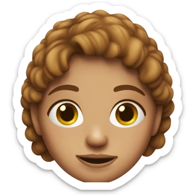 ugly girl with freckles with brown hair sticker