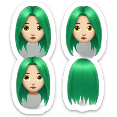 Billie Eilish green hair sticker