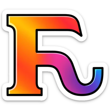 Colorful Gradient Alphabetical Letter “E” sticker