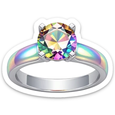 glitter white diamond married ring sticker