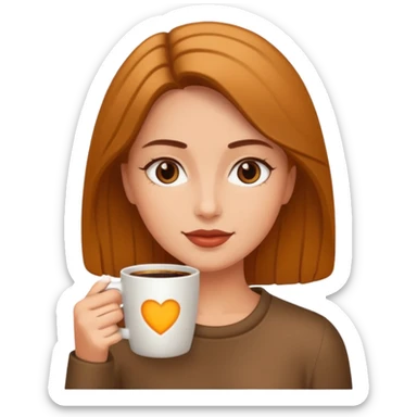 woman with coffee sticker