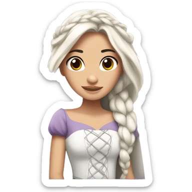 Disney Princess tangled white with black hair sticker
