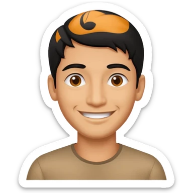 Indian fat guy south Indian black hair ,tan darker skin sticker