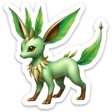 Exotic Tropical Rare Shiny Epic Ethereal Leafeon-Flygon-Tropius-hybrid, full body sticker