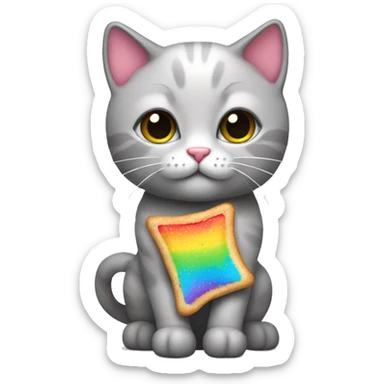 Rainbow poptart kitty sticker