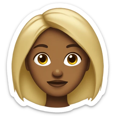 Brown skin girl with blonde long wolfcut sticker