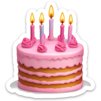birthday cake in light pink sticker