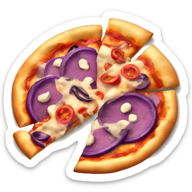 Pizza with purple pepperonis sticker