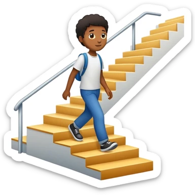 a person walking up the stairs sticker