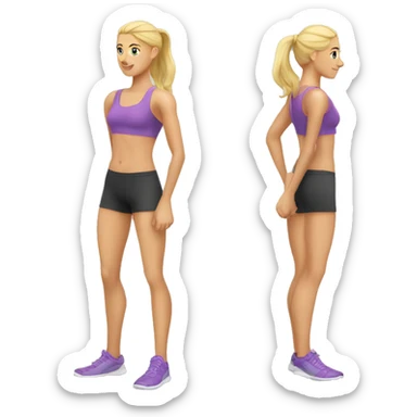 Woman leg back muscles, fit Caucasian woman sticker