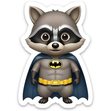 Raccoon as batman sticker