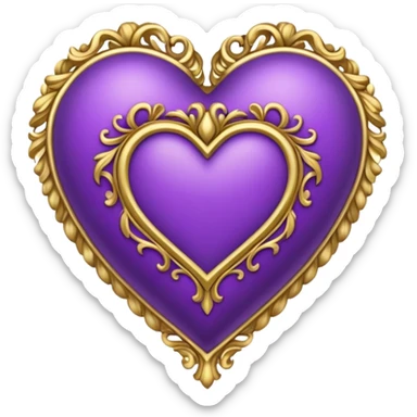 rococo heart purple sticker