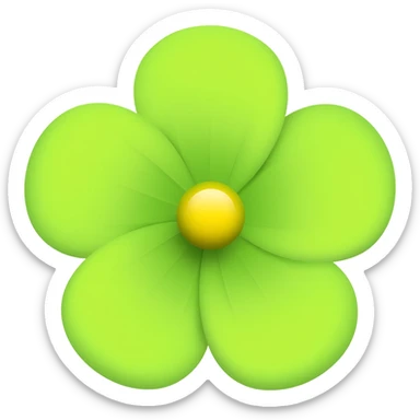 A lime green flower emoji sticker