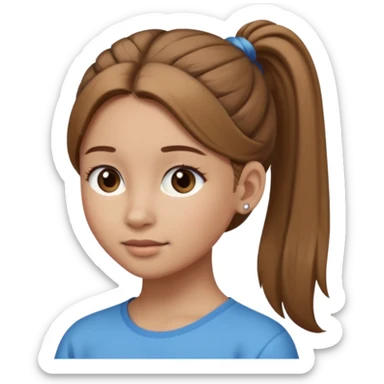 Девушка, светло русые, длинные волосы, собранные в хвост, серые глаза sticker