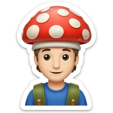 man with mushroom hat sticker